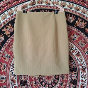 Express Editor Beige Pinstripe Stretchy Midi Pencil Skirt Size 10